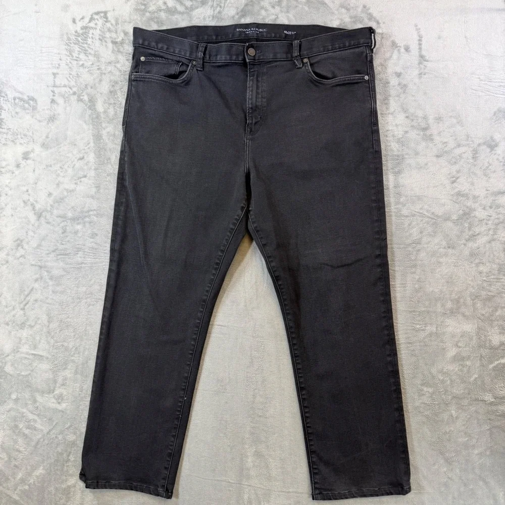 Banana Republic Traveler Slim Fit Jeans Mens 40x32 Black Stretch Denim Pants‎